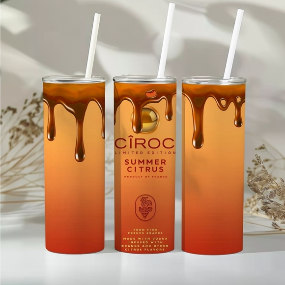 Ciroc Orange Summer Citrus Drip Sublimation 20oz Skinny Tumbler - Picture 1 of 2